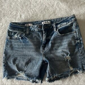 Vigoss Blue Distressed Denim Shorts